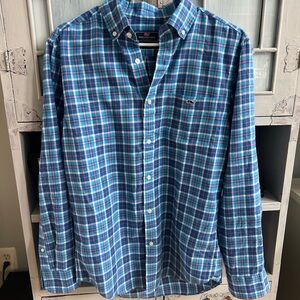 Vineyard Vines Blue Plaid Classic Fit Tucker Button-Down Shirt